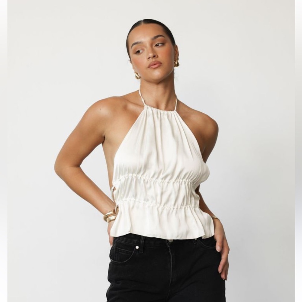 Lioness Cream Halter Tank Top
